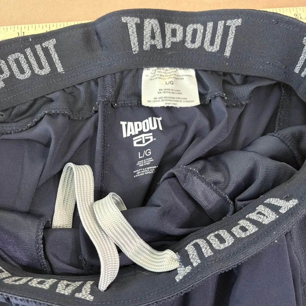 Tapout Shorts‎ Mens Large Blue Athletic Performance Training MMA Logo Graphic